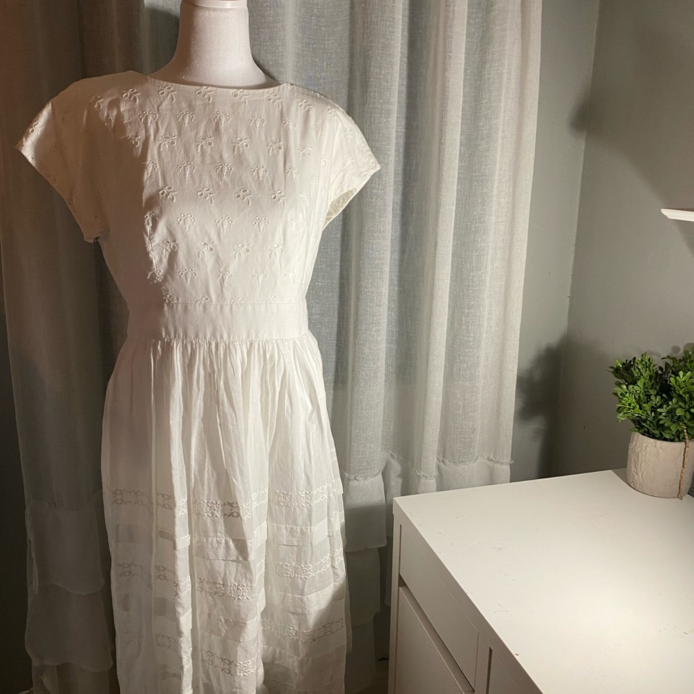 White midi dress
